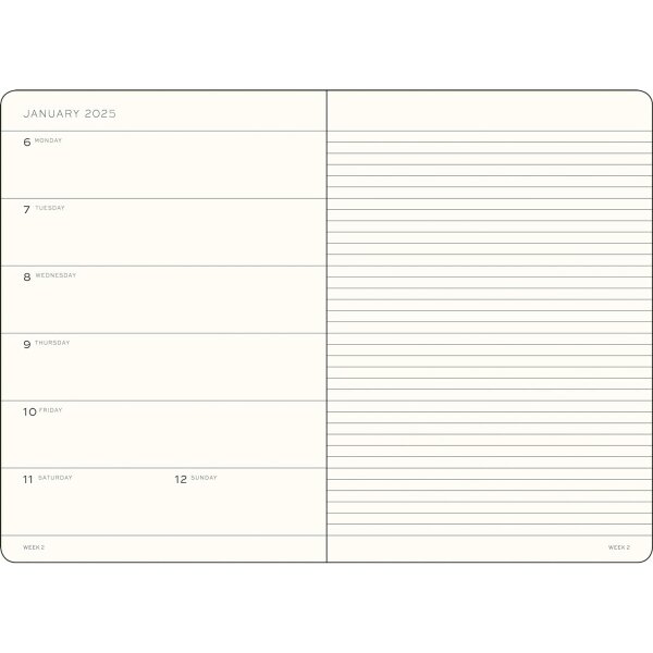 Leuchtturm 1917 Weekly Planner and Notebook 18 Months 2023 - 2024 A5 Rising  Sun Hard Cover